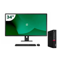 Pack Lenovo M720q Tiny i5 9500T + Moniteur 34" + Clavier/Souris + WiFi USB