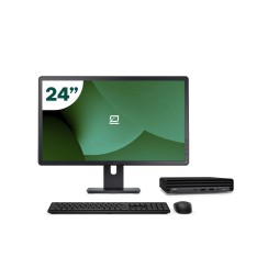 Pack HP 800 G6 Mini i5 10500T 16GB SSD 256GB + écran LCD 24" + clavier et souris sans fil + WiFi