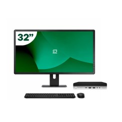 Pack HP 800 G5 Mini i5 9500T 16GB SSD 256GB + écran LCD 32" + clavier et souris sans fil + WiFi