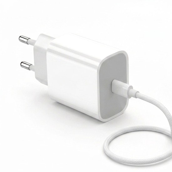 Chargeur USB-C PD 20W + Câble USB-C vers USB-C tressé 1 m
