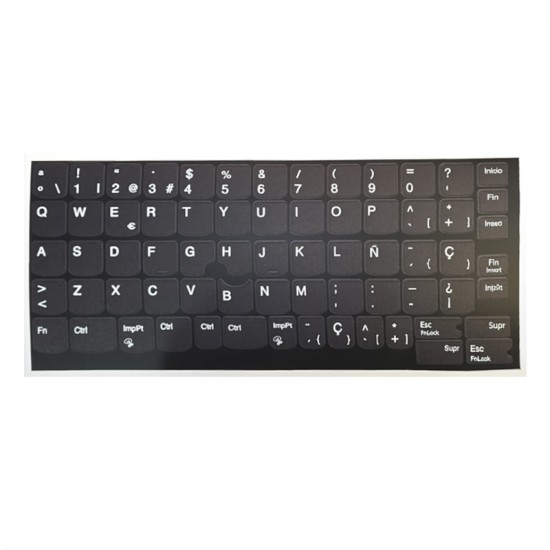 Kit d’autocollants pour clavier espagnol Lenovo · Fond UV · ANSI et ISO