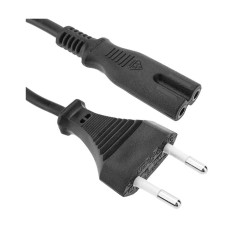 Cable d’alimentation bipolaire 2 broches EU C7 1,20 m, Neuf