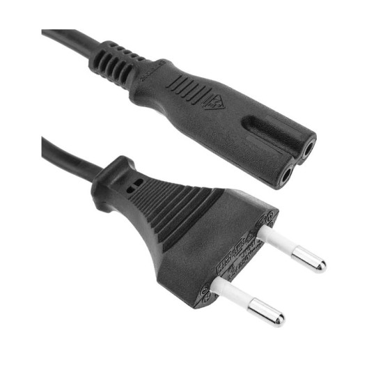 Cable d’alimentation bipolaire 2 broches EU C7 1,20 m, Neuf