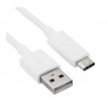 Cable USB Type-C 1 m - USB charge et données, Blanc Samsung, Huawei - 1re qualité