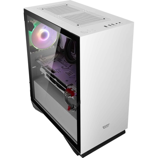 CAISSE GAMING POUR ORDINATEUR DE BUREAU DARKFLASH DLM22 COULEUR BLANC M-ATX ITX
