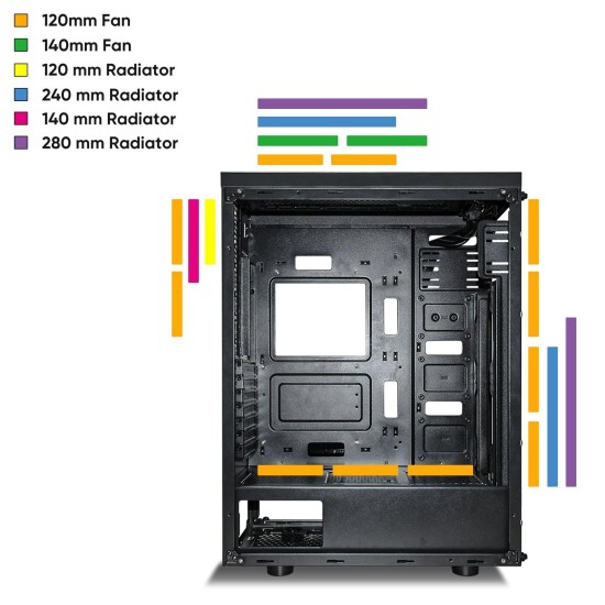 CAISSE GAMING POUR ORDINATEUR DE BUREAU DARKFLASH PHANTOM ATX MICRO-ATX