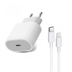 Câble de charge iPhone 12 + Chargeur 20W Mobile USB C, USB C 3.0 vers Lightning iPhone Charge Rapide