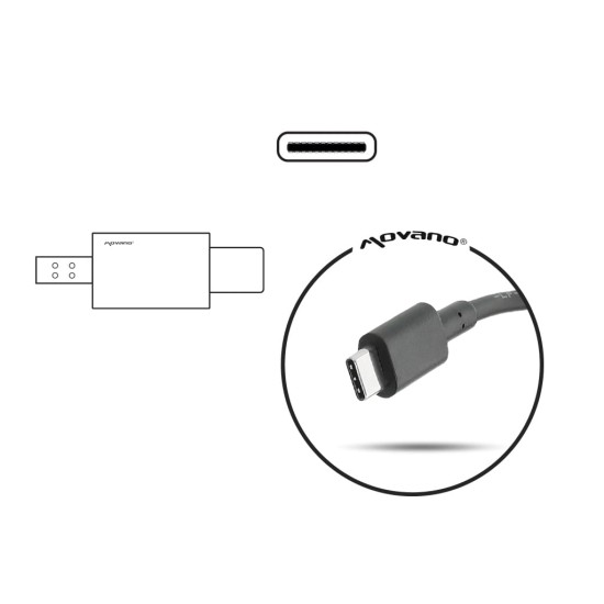 Câble de chargement Movano 65W USB-C | 100-240 V · Power Delivery
