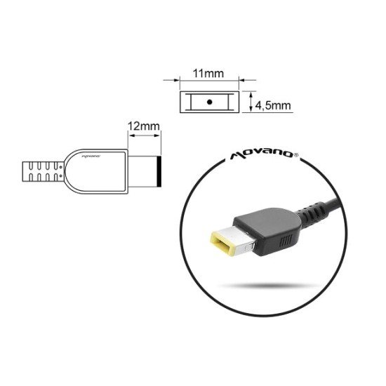 Chargeur pour Lenovo 20v 11.5a 230W Square 11.0x4.5 pin - Yoga
