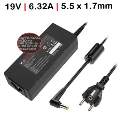 CHARGEUR POUR PORTABLE ACER 120W 19V 6.32A 5.5X1.7MM