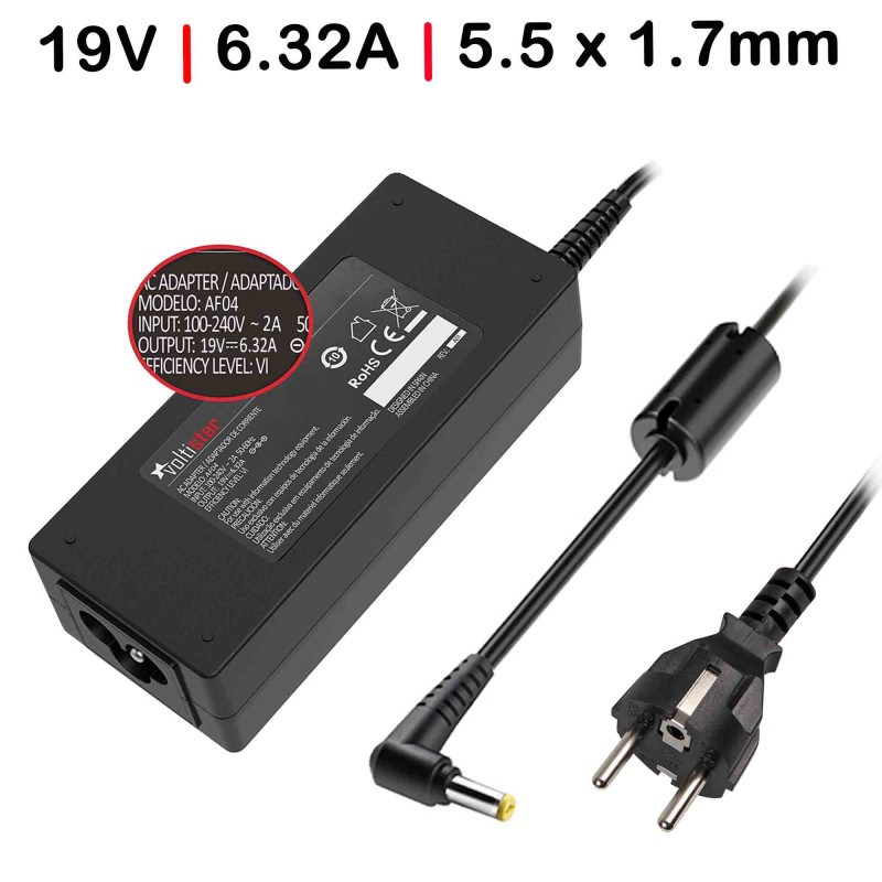 CHARGEUR POUR PORTABLE ACER 120W 19V 6.32A 5.5X1.7MM