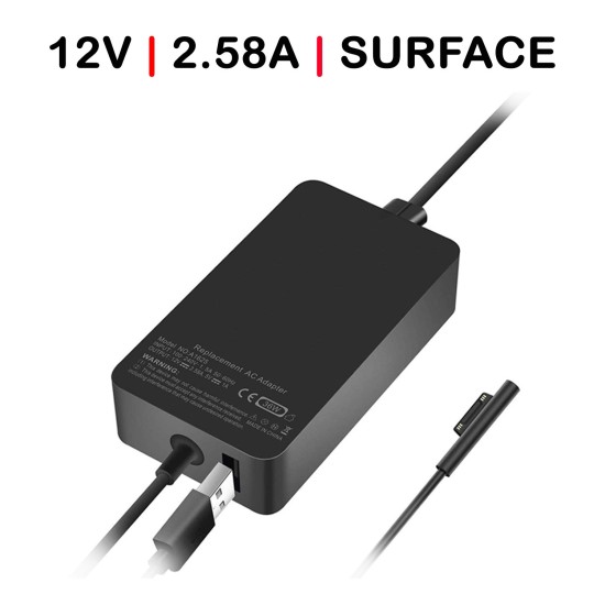CÂBLE DE CHARGEUR POUR PORTABLE MICROSOFT SURFACE PRO 3 AVEC USB SUPPLÉMENTAIRE