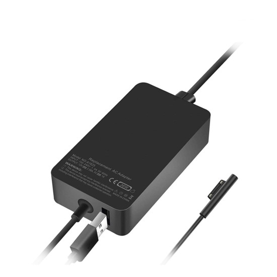 CÂBLE DE CHARGEUR POUR PORTABLE MICROSOFT SURFACE PRO 3 AVEC USB SUPPLÉMENTAIRE