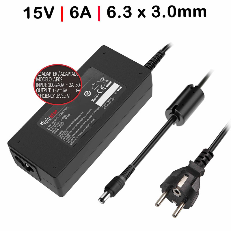 CÂBLE DE CHARGEUR POUR PORTABLE TOSHIBA 15V 6A 90W