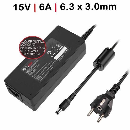 CÂBLE DE CHARGEUR POUR PORTABLE TOSHIBA 15V 6A 90W
