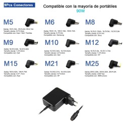 CÂBLE CHARGEUR UNIVERSEL DE MUR ULTRA PORTABLE 90W 9 EMBOUTS