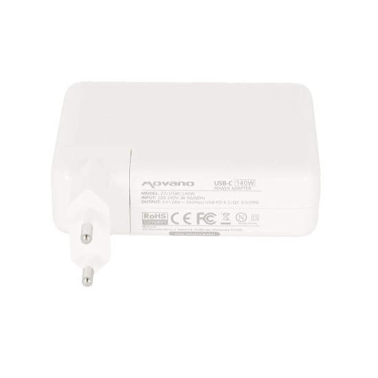 Cargador Movano USB-C 140W pour ordinateur portable | Puissant et sûr