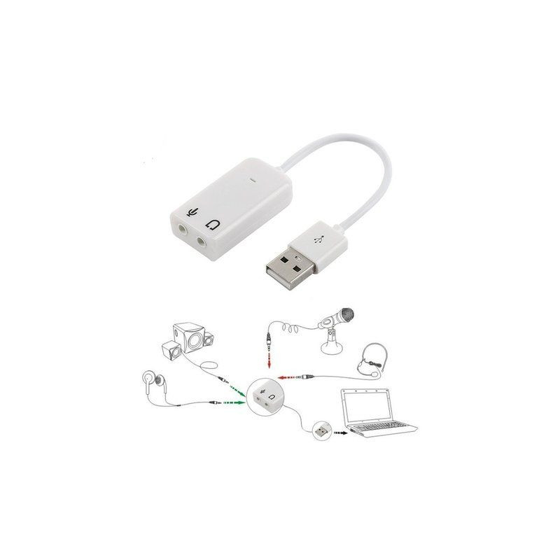 Connecteur de carte son USB externe 7.1, adaptateur audio 3,5 mm