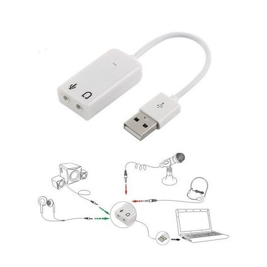 Connecteur de carte son USB externe 7.1, adaptateur audio 3,5 mm