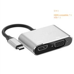 Convertisseur USB-C vers HDMI et VGA 4K Adaptateur HDMI USB-C 3.0 VGA, Neuf